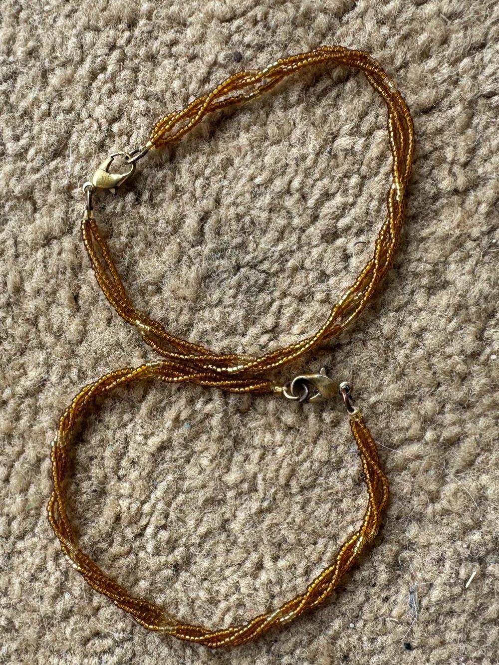 Set of Brown Bead Clasp Bracelets
